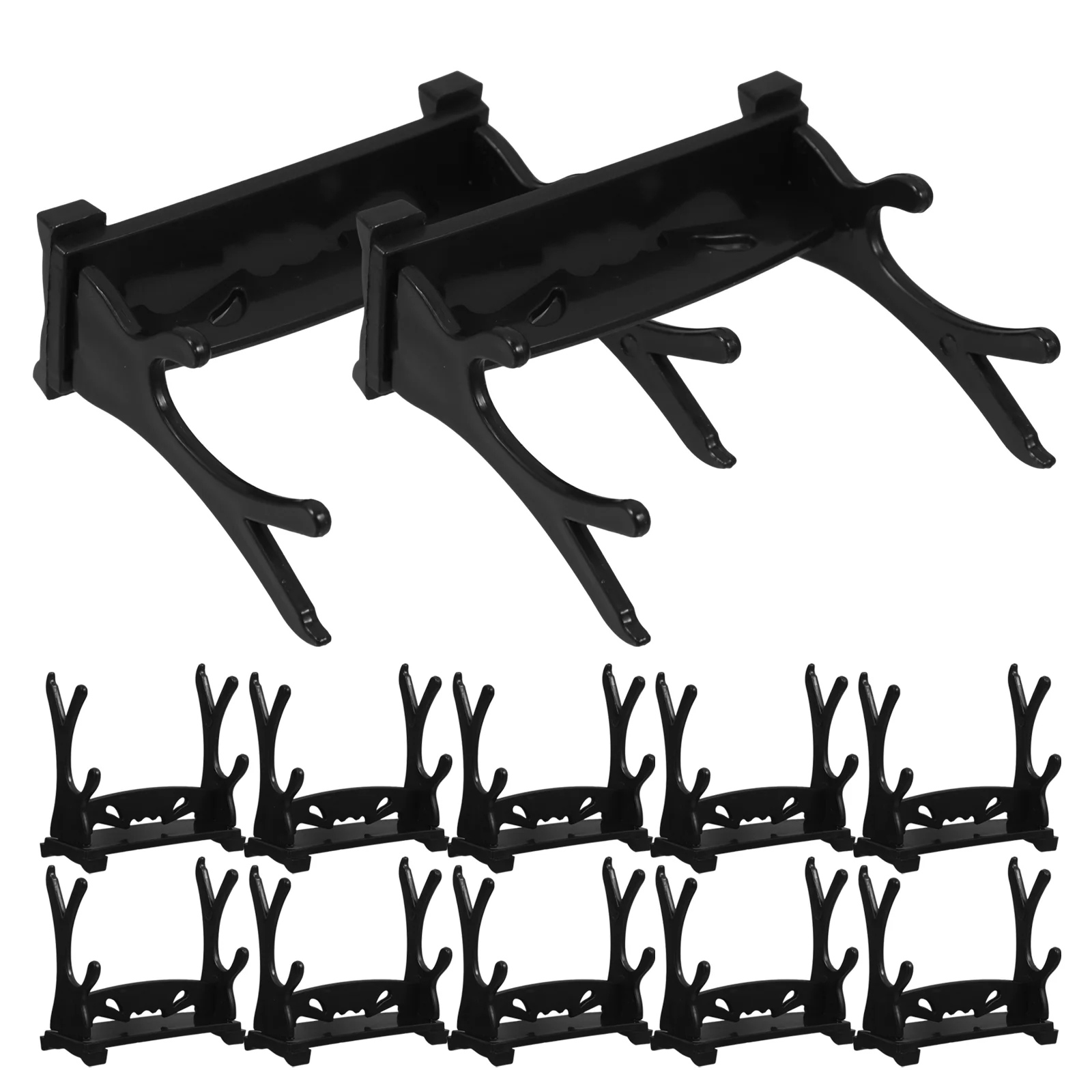 

12pcs Plastic Storage Holders ,Multipurpose Display Rack (Black) Stand Desktop Swords Holder Display Stand