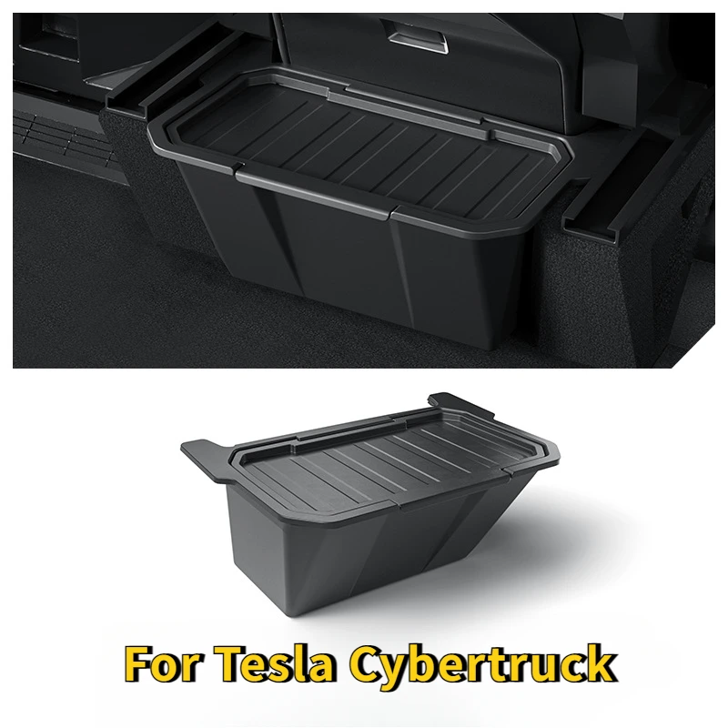 Rear Seat Storage Box for Tesla Cybertruck 2024 Rear Floor Storage Box Organizer Storage Trash Can Accessories for Cyber Pickup