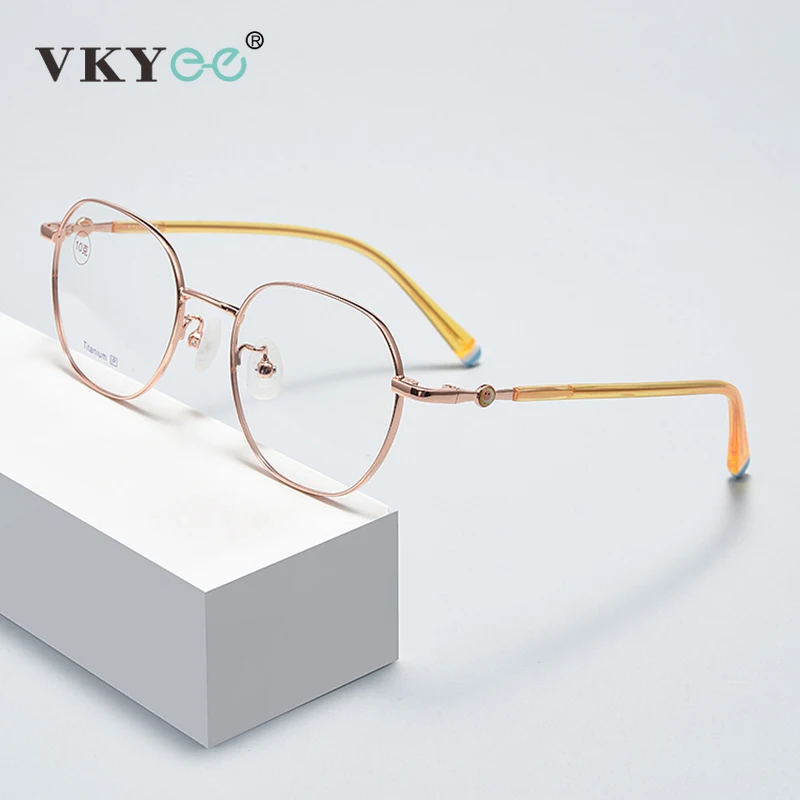 VICKY New Retro Small Frame Simple Design Children's Models Eyewear Anti-blue Light Customizable Prescription Eyewear T1028F