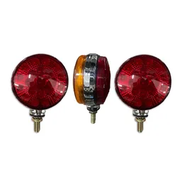 2Pcs Round Double Face Lamps Fender Light Pedestal strobe lights markers lights 42 LED Turn Signal Parking for Truck