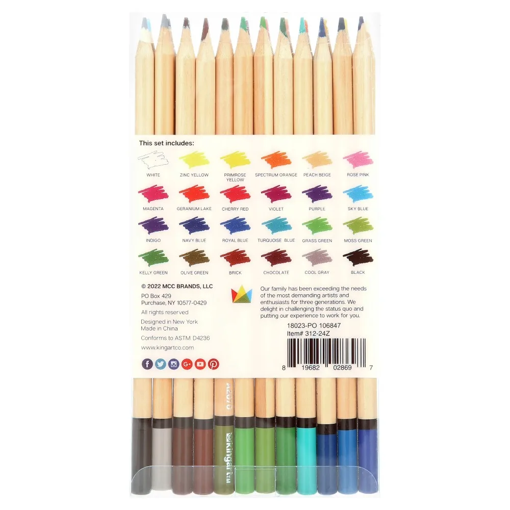 Soft Core Colored Pencils Set 24 Unique Vibrant Colors for Artists Kids Adults Drawing Sketching Shading Blending Art Supplies view 5
