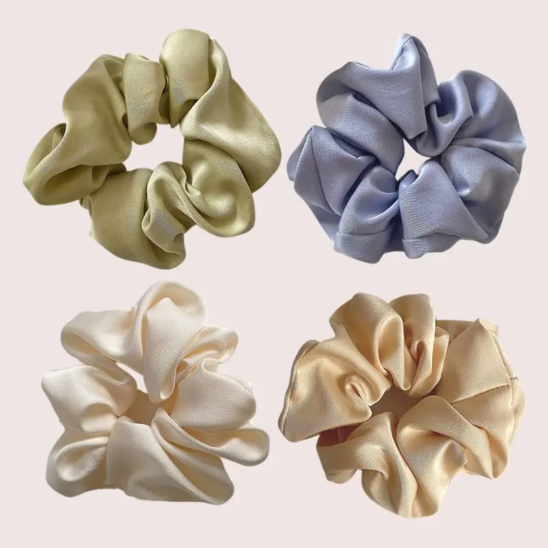 

Silk Hair Scrunchies Elastic Ponytail Holder Hair Band Satin Silk Solid Color Hair Ties for Women Hair Accessories Hair Rope