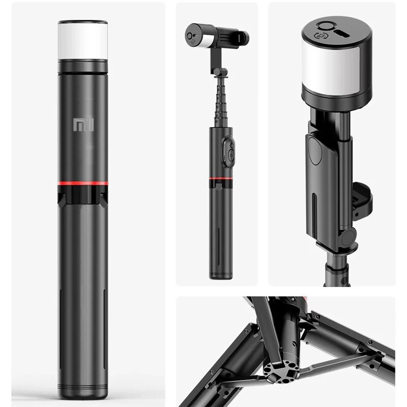 Xiaomi Selfie Stick Telescopic Rod Phone Tripod Mobile Stand Bluetooth Tripod Stand with Remote Control Ring Light Mini Tripod