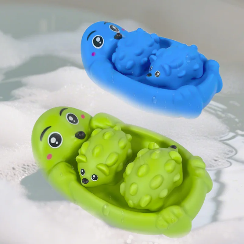 4 Pcs 아기 욕실 부동 동물 바다 사자 하마 물 어린이 여름 수영장 목욕 장난감 선물