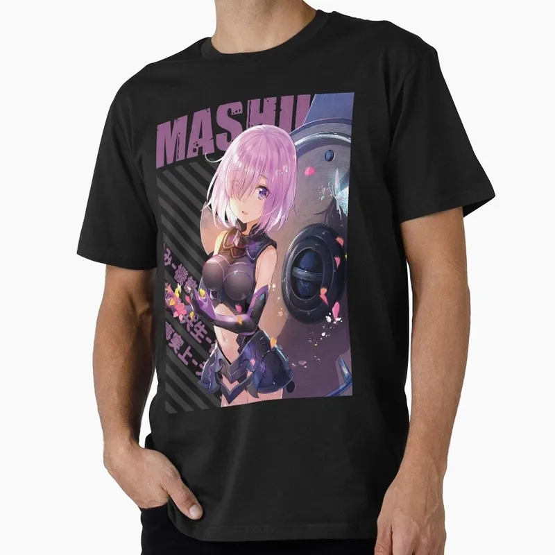 Mashu Fate Stay Night Anime Graphic T-Shirt Japanese Anime Manga Vintage Print Unisex Short Sleeve Casual Streetwear Tee