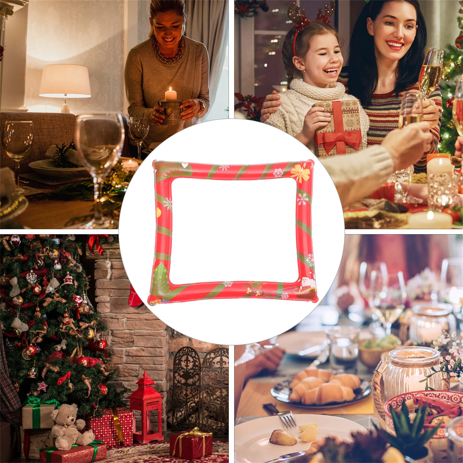 2Pcs Christmas Inflatable Phot - Photo Booth Frame recension och pris
