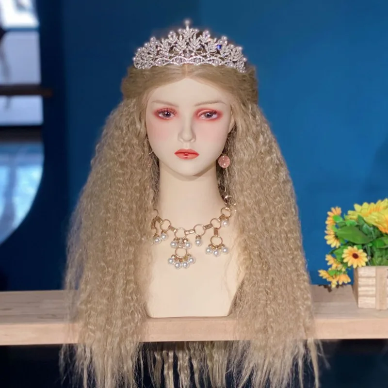 Kepala boneka manekin wanita realistis kepala boneka manekin PVC untuk tampilan topi perhiasan Wig