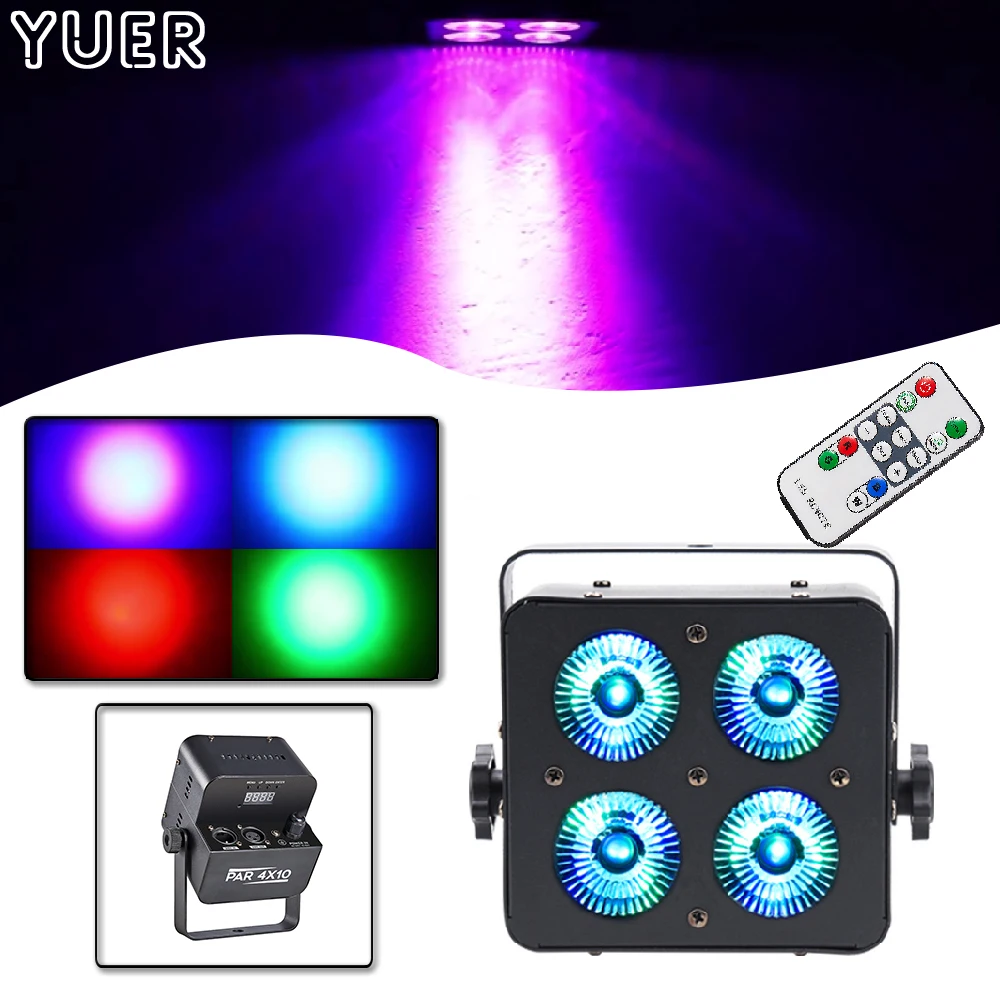 

4X10W RGBW LED Par Light/Disco Light remote control dmx512 control LED wash light stage professional dj equipment free delivery