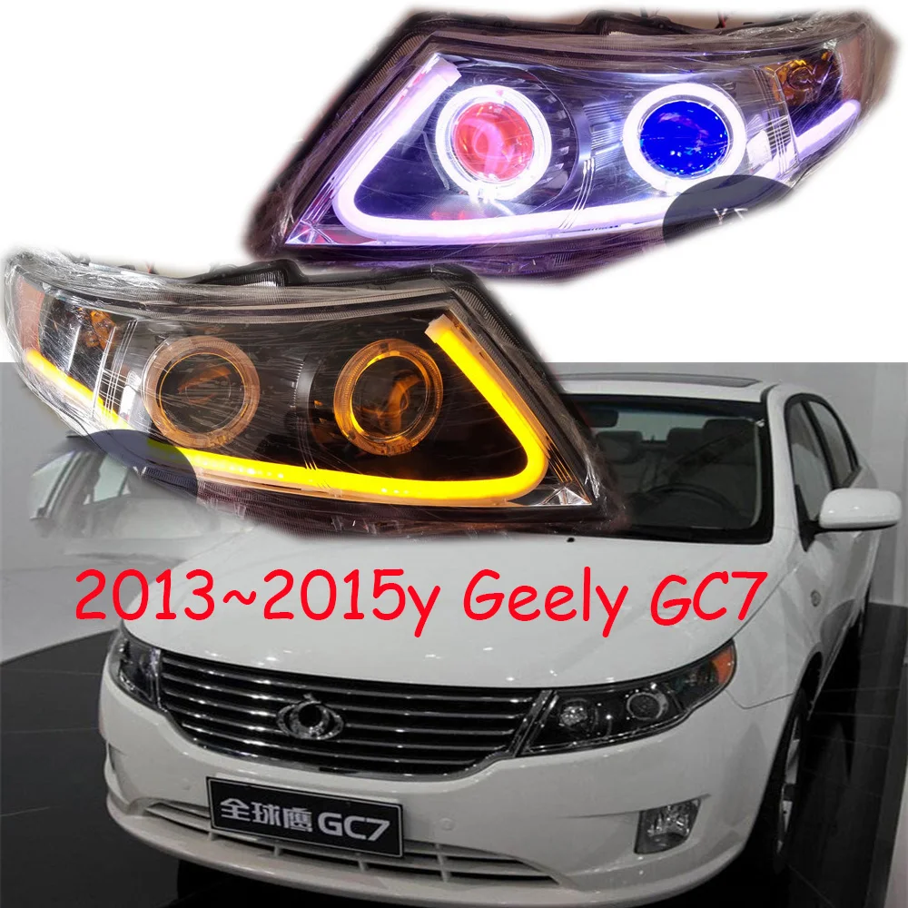 

car bumper headlamp for Geely Emgrand GC7 headlight projector 2013~2015y car accessories head lamp Geely Emgrand GC7 fog lamp