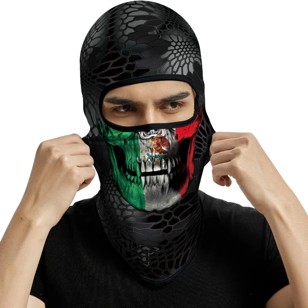 3D Balaclava Ski Mask Motorcycle Full Face Mask Outdoor Hood Headwear Ghosts Skull Mask Men Women for Halloween