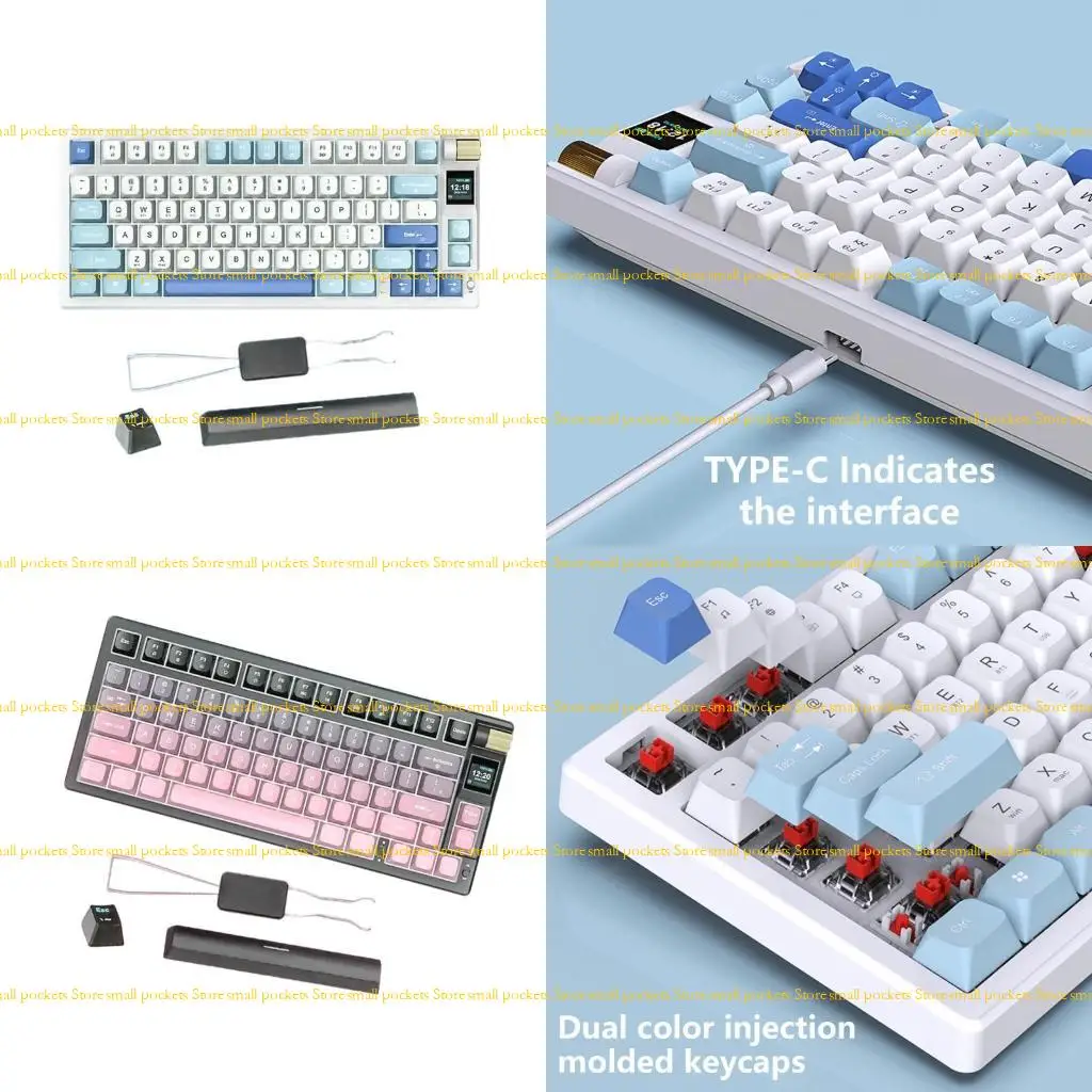 

R1WD Твердые механические клавиатуры Беспроводные механические клавиатуры Беспроводная/BT5.0/проводной 3-режимное соединение Сменные устройства