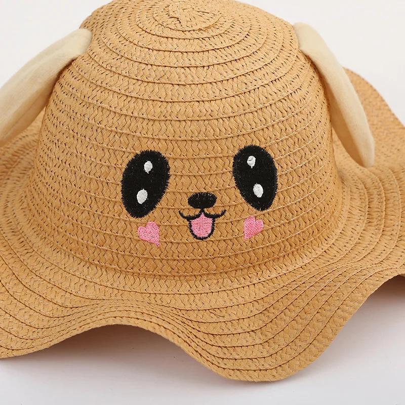 Sombrero de paja con orejeras para niño y niña, gorro de paja con orejeras para saltar, para verano y primavera, 2024