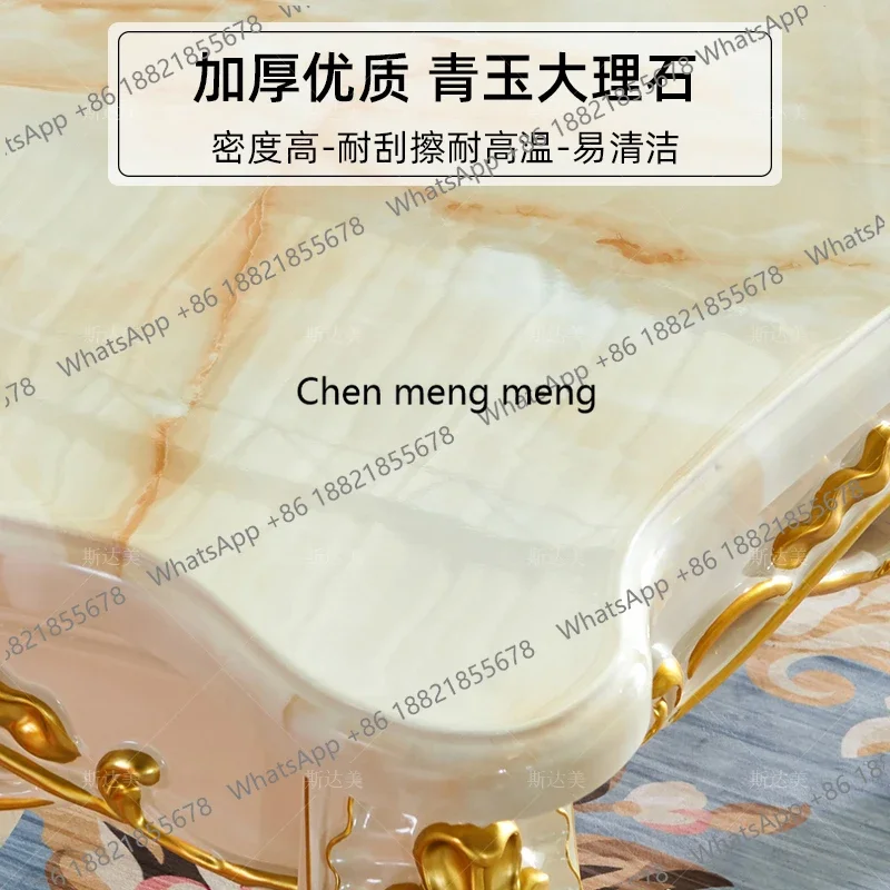 

zG185white gold painted luxury long table dining table and chair combination