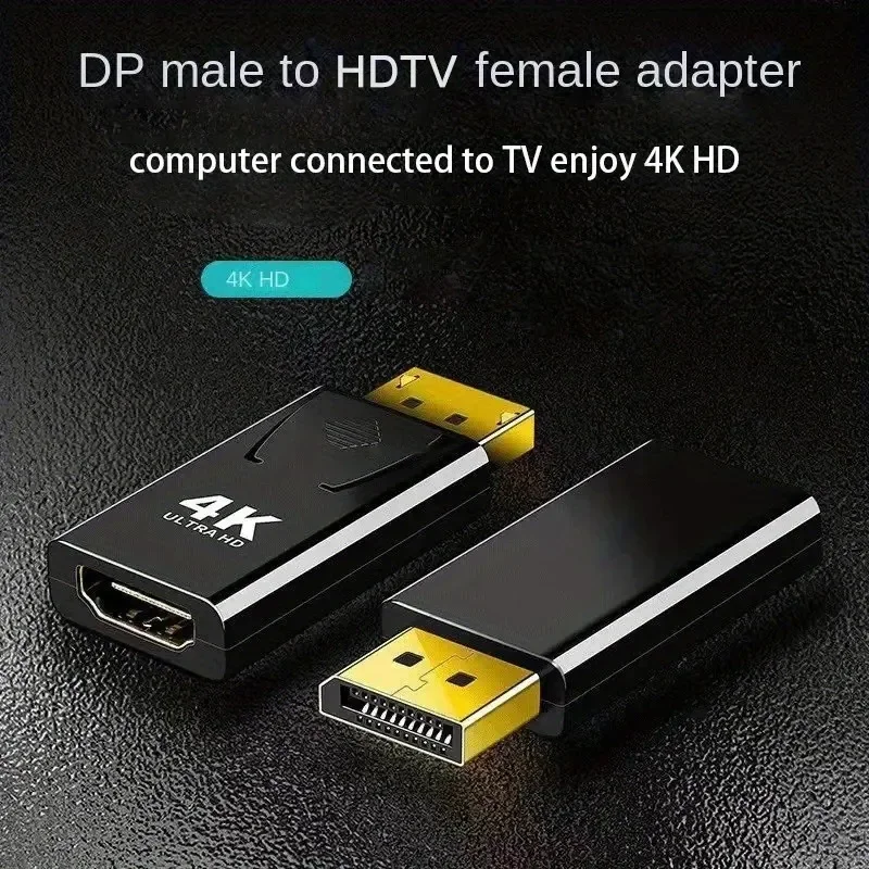 4K DisplayPort-HDMI 어댑터 DP-HDMI 변환기 금도금 커넥터 PC 노트북 PS5 모니터 용 오디오 비디오 동기화