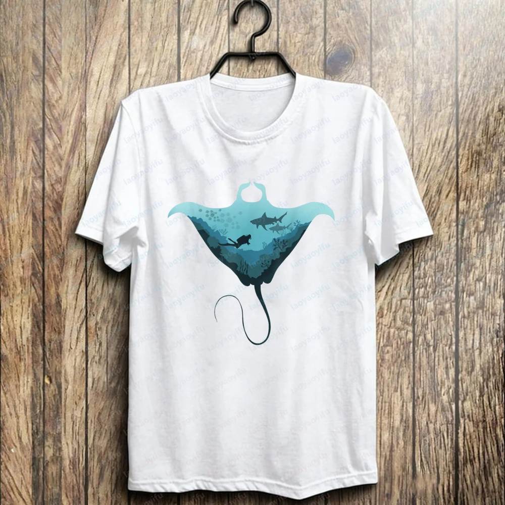 Manta Ray Scuba Cotton Tee Oce - đánh giá và giá Summer Rays Clothing