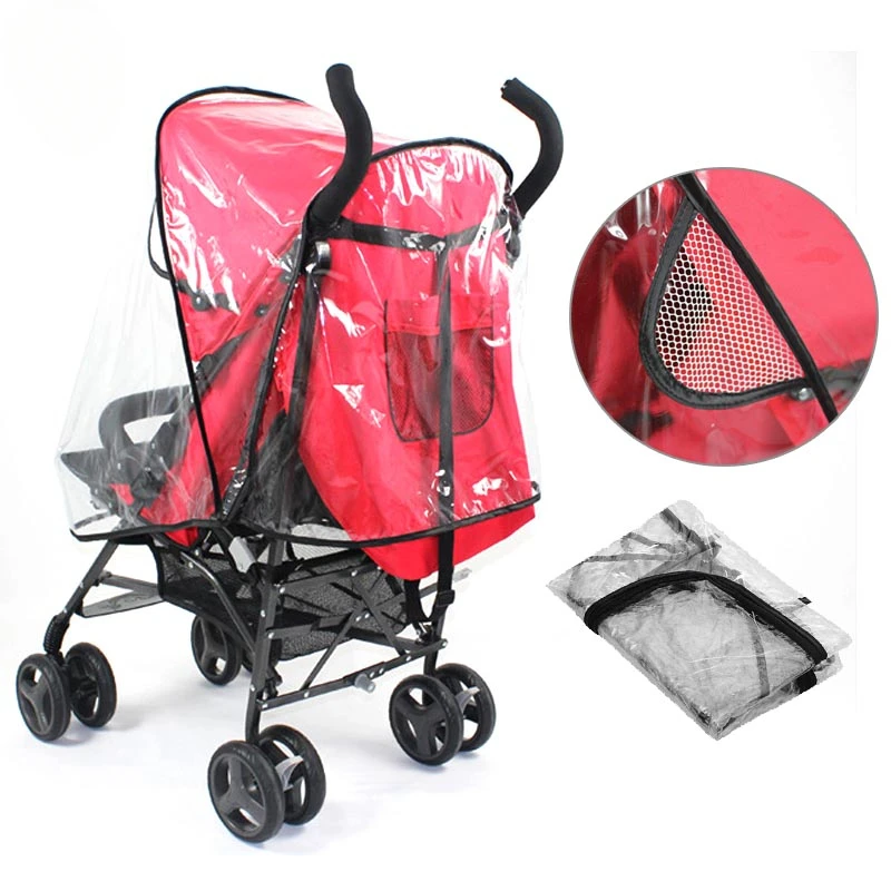 Infant stroller plastic universal weather shields for  cover with zip