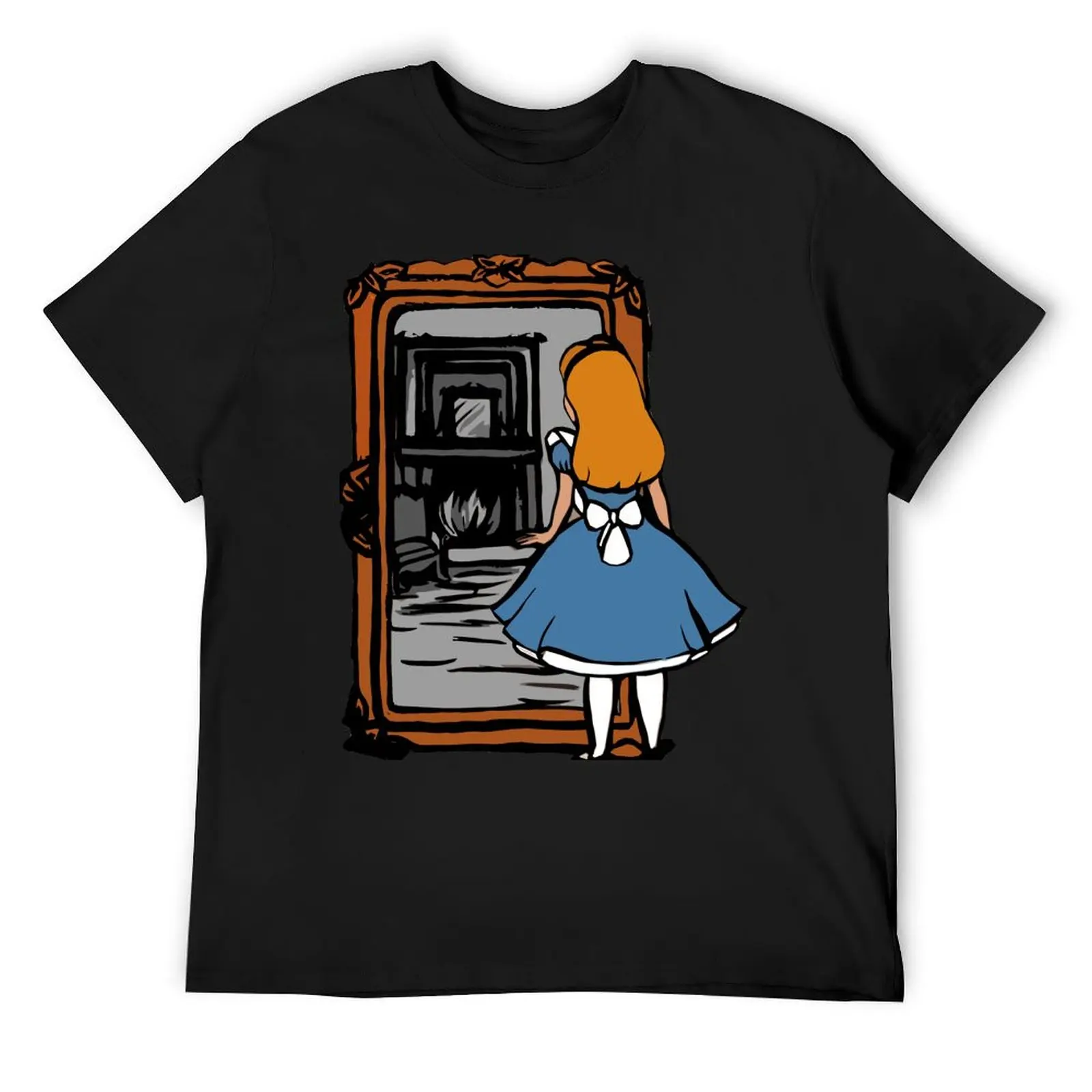Футболка Alice-Through The Looking Glass, мешковатые рубашки, хлопковые футболки с рисунком, футболки с рисунком, мужские футболки