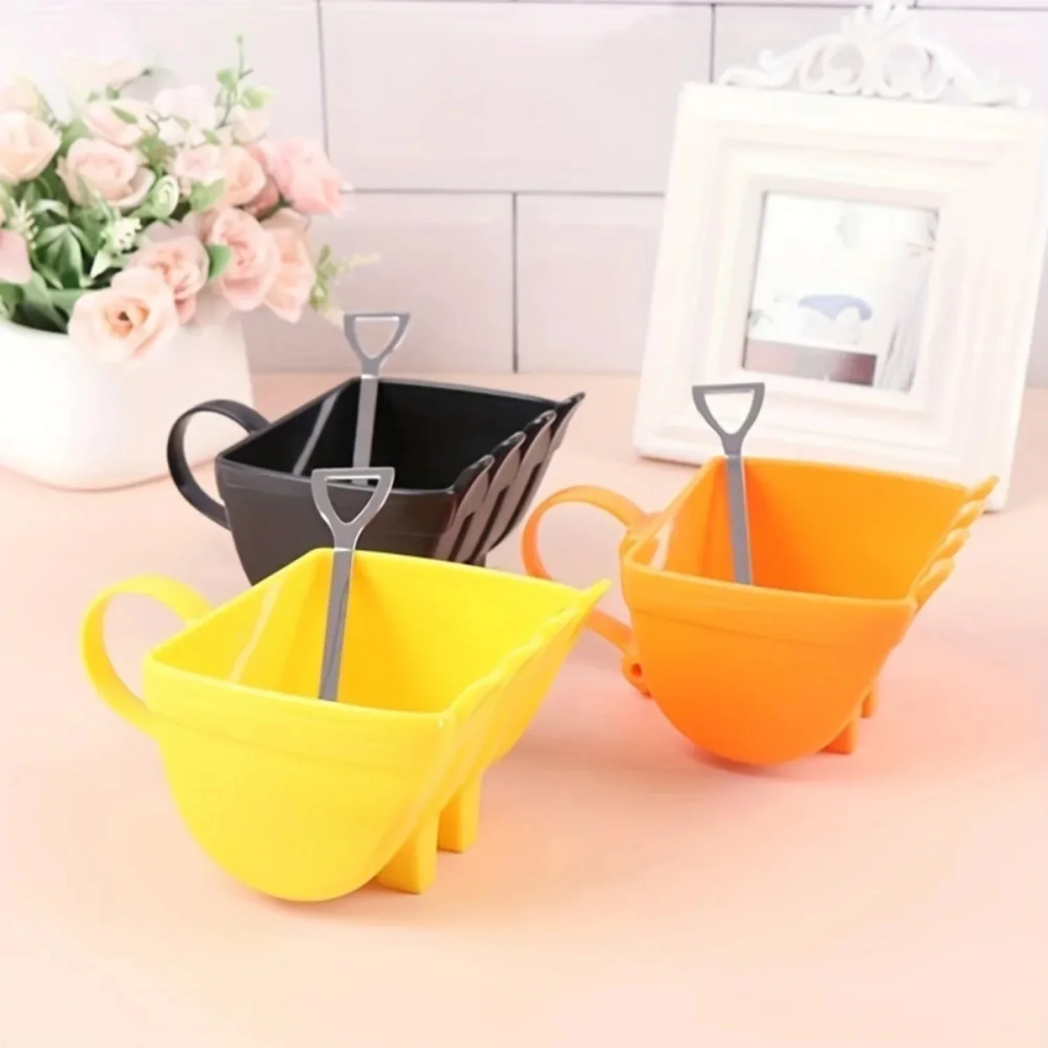 330ml Coffee Cup Excavator Bucket Cup with Spoon  Tea Cup Milk Coffee Mug Funny Digger Cake Container Birthday Gift