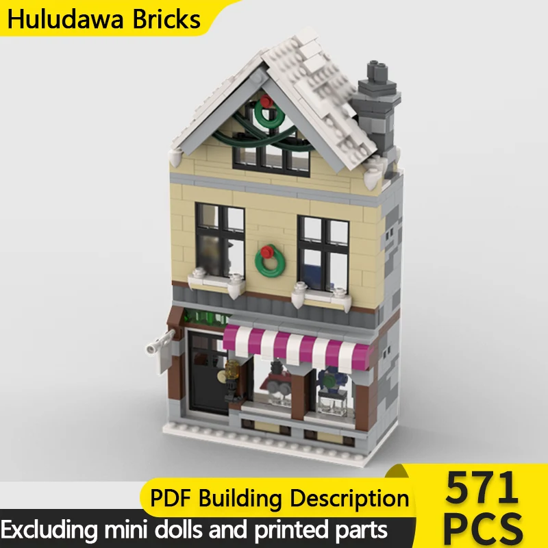 

City Street View Model MOC Building Bricks City Center Toy Shop Modular Technology Children Holiday Gifts Assemble Toys Suit