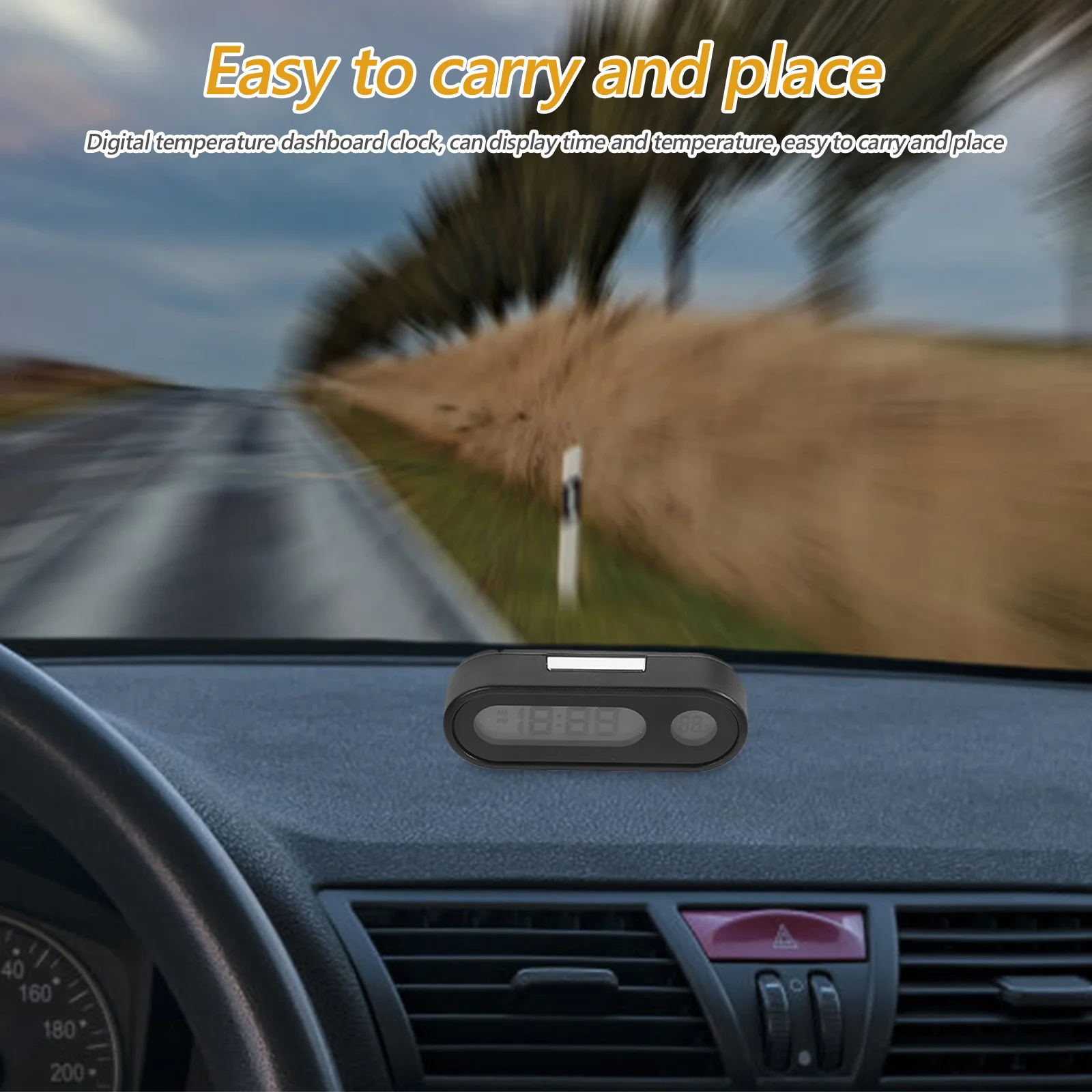 

Car Dashboard Digital With Temperature Display Mini Electronic Backlight Portable For Vehicle Auto Dash Truck Temperature Sensor