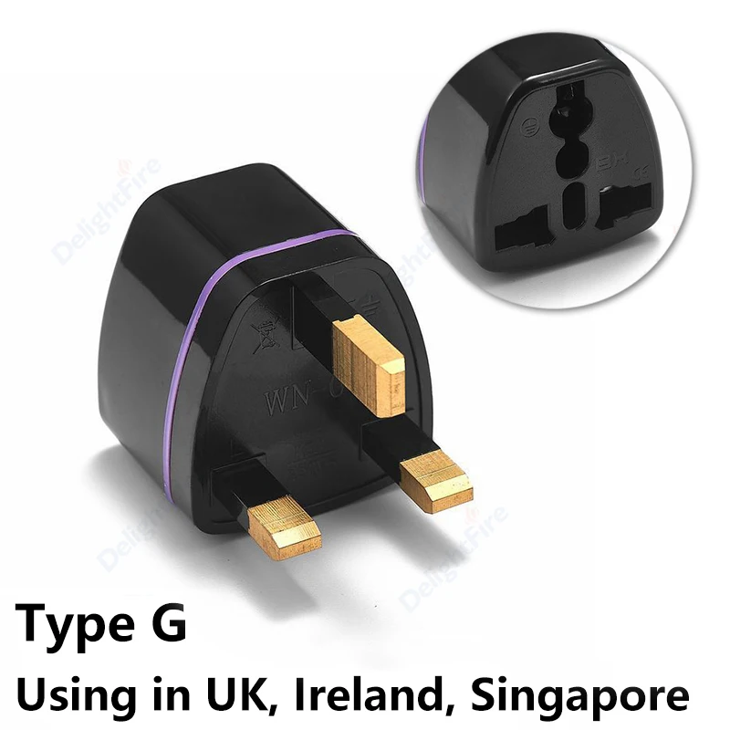 Universal UK Plug Adapter EU US To EU Power Converter Singapore Dubai British Travel Adapter Power Electrical Socket AC Outlet