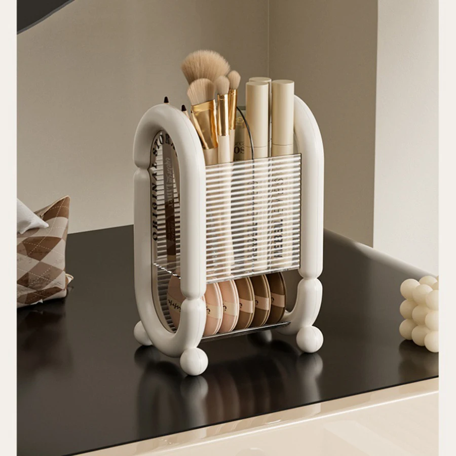 CANBOUNMakeup Brush Holder With Lid Lipstick Eyebrow Pencil Holder Eye Shadow Storage Box Multi-functional Cosmetics Storage Buc