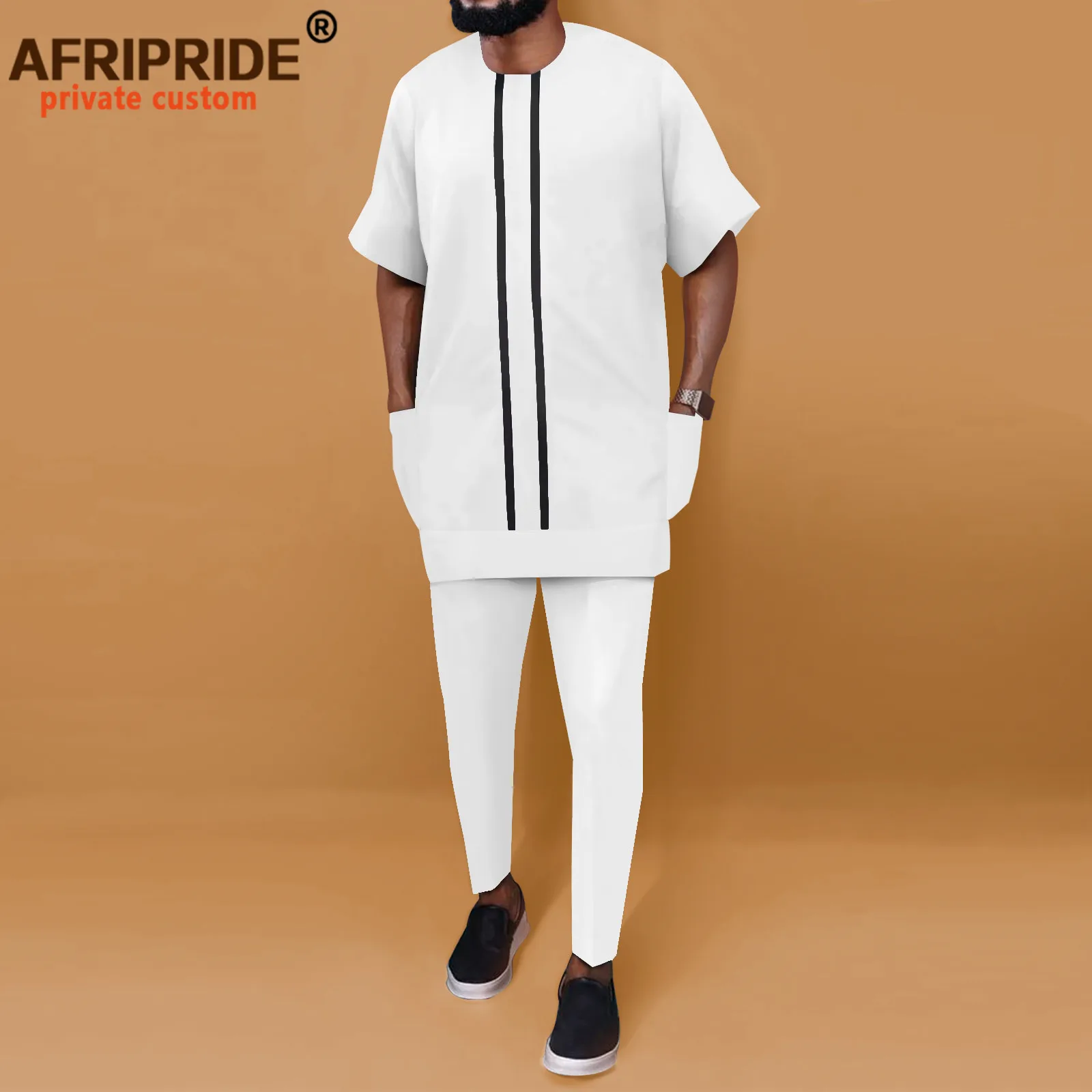 African Suits for Men Shorts Sleeve Dashiki Tops and Pants Sets Ankara Tracksuit Plus Size Shirts Tribal Outfits A2216090