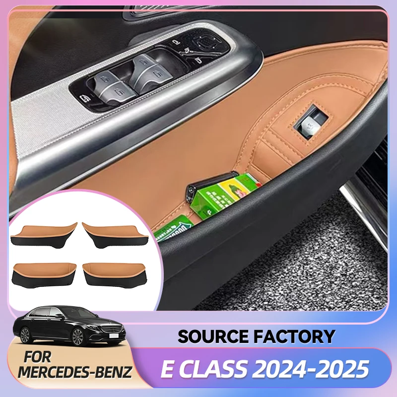 

Интерьерные наклейки, кожаный ящик для хранения на внутренней дверь автомобиля, органайзер для хранения передней/задней двери для Mercedes Benz E Class W214 E3