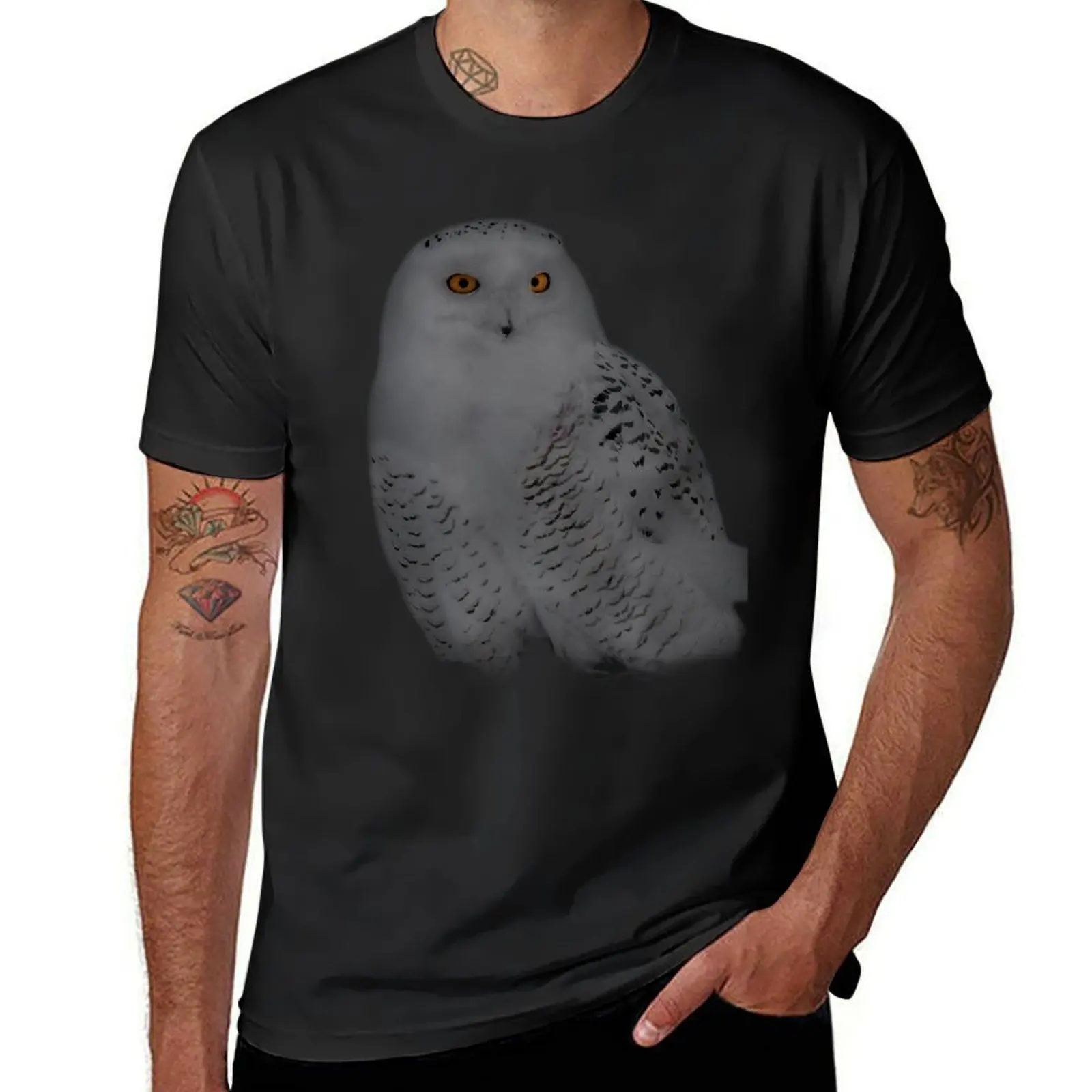 Snowy Owl T-Shirt heavyweights tops funny t shirts for men