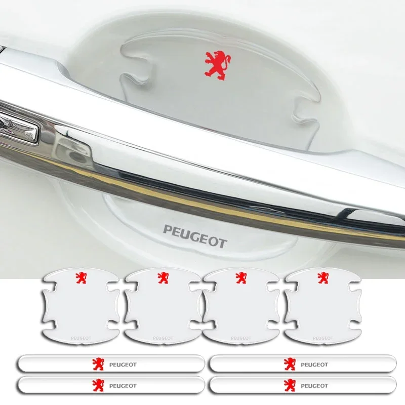 8PCS Door Bowl Handle Anti Scratch Sticker Paint Protector For Peugeot 208 2008 308 3008 408 508 5008 4008 206 307 RCZ Expert