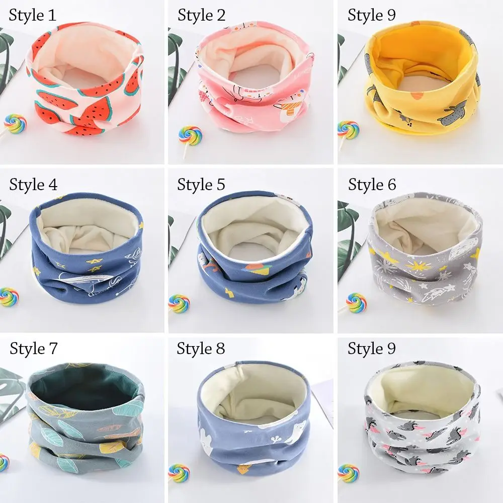 0-16 Years Old Winter Winter Scarf Thickened Fleece-lined Knitted Scarves Windproof Cute Neckerchief for Boys Girls