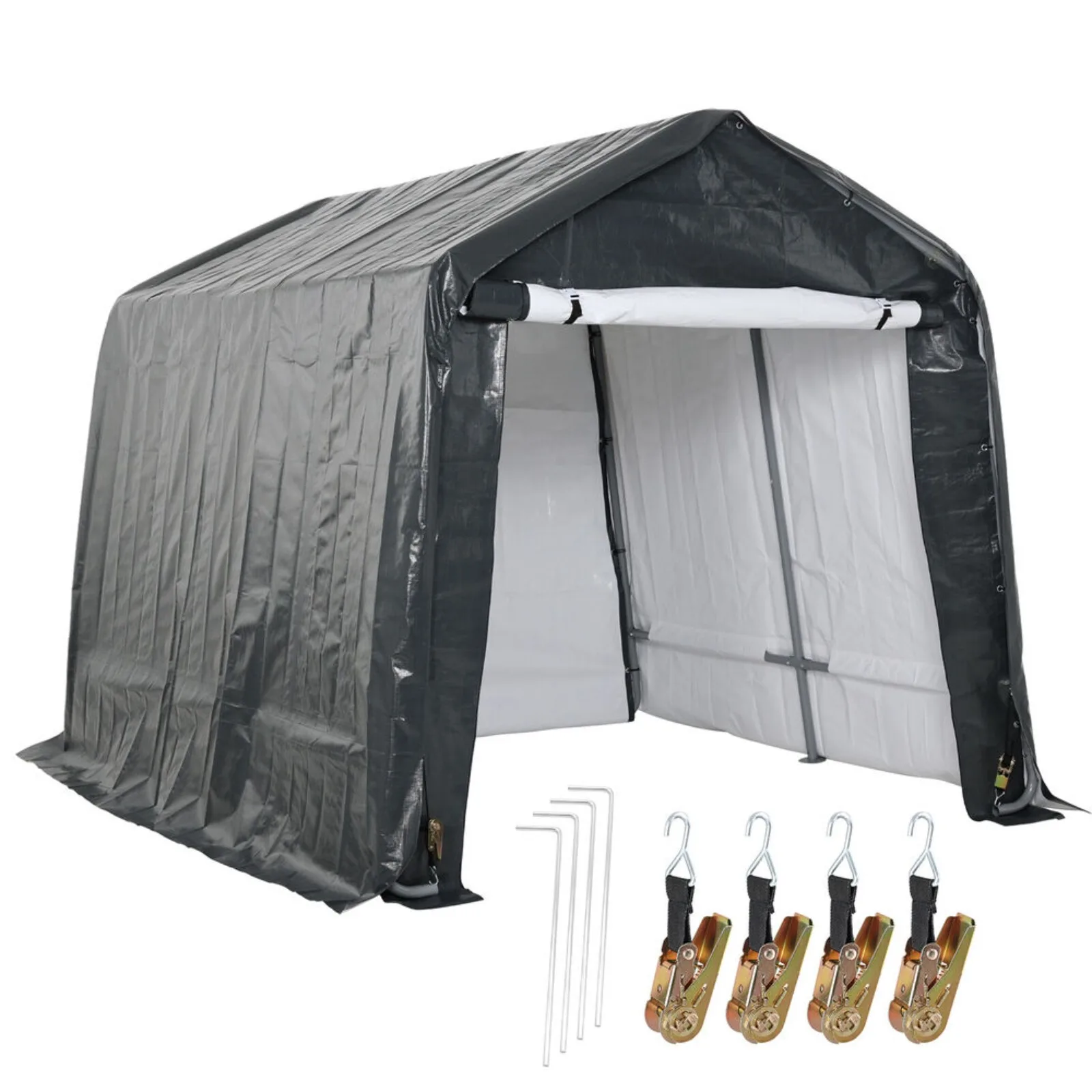 

US Aoodor Outdoor Heavy Duty Storage Shelter Portable Shed Carport w/Zipper Door