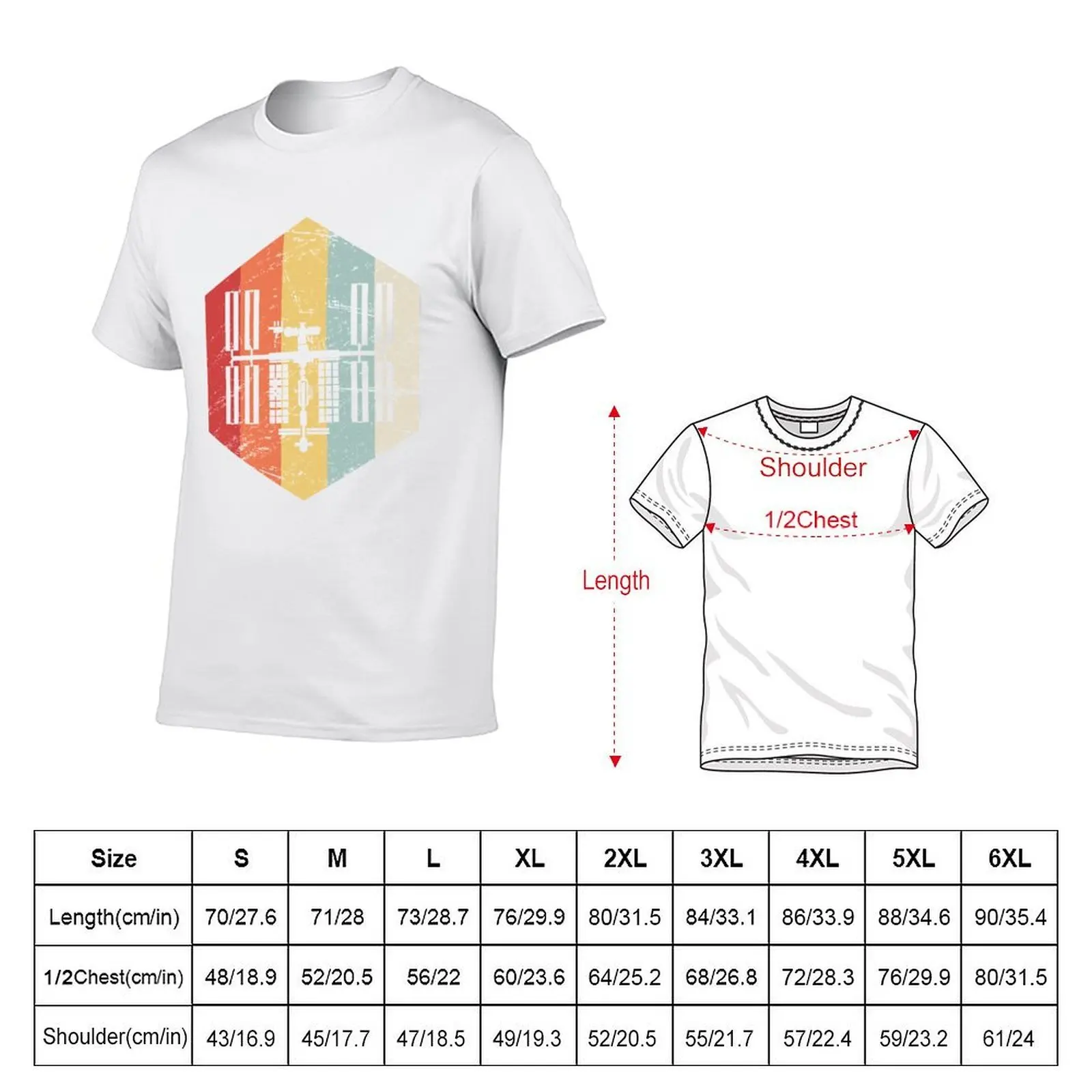تي شيرت Retro ISS International Space Station Icon تي شيرت أساسي تي شيرت مضحك تي شيرت رجالي