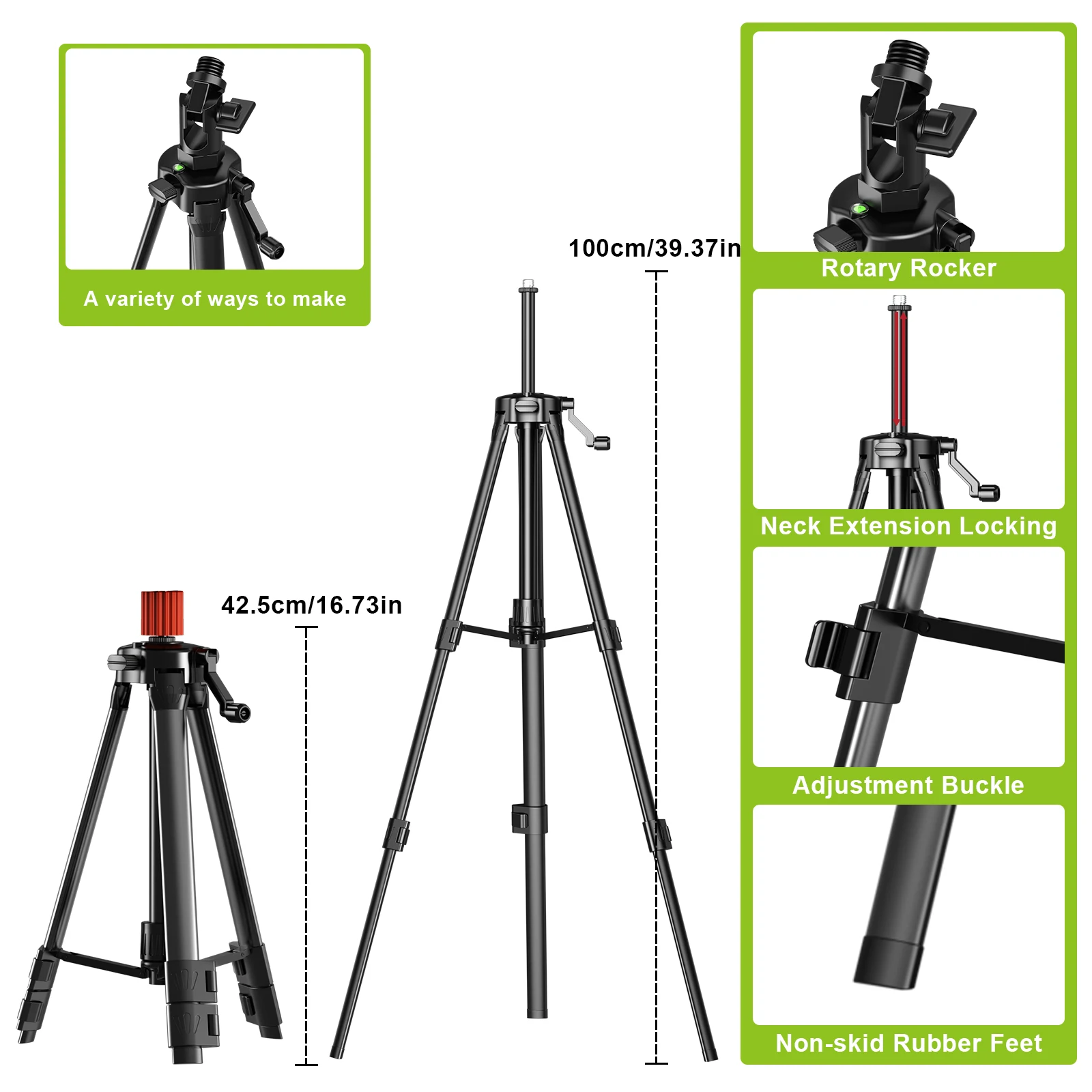 WEIDDW 4D 16 Lines Laser Level 360 Self Leveling with Tripod and suitcase 4x360° Cross Line Professional Laser Construction Tool