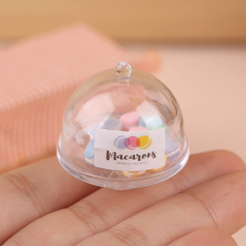 Casa de muñecas en miniatura para niños, con embalaje postre de Macaron, modelo de comida, juguetes de juego de simulación, accesorios de casa de muñecas, 1:12