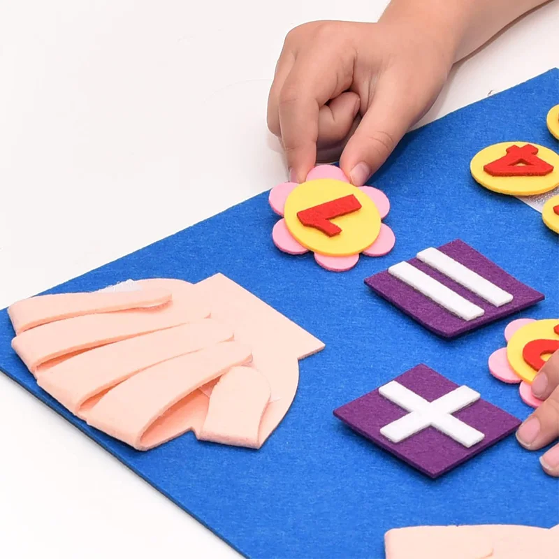 Jouets de Mathématiques Montessori pour Maternelle, Doigt en Feutre, Nombres, Comptage Présв, Manipulatifs