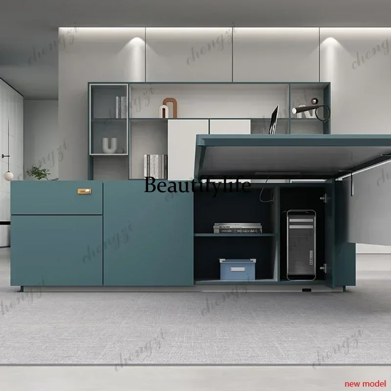 h178Aesthetic Office Desk Accessories Minimalist Furniture Multifunctional Organizer Computer Executive Tavolino Unique Furnitur