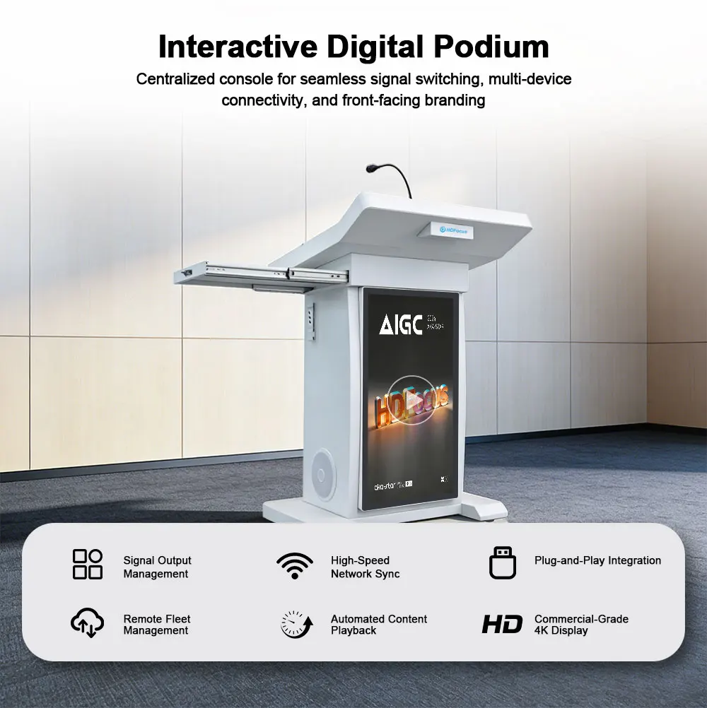 21.5-Inch LCD screen 4.3-inch capacitive timer, conference classroom, school digital podium, electronic podium