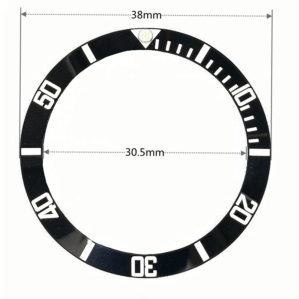 38mm Diver Series Perline luminose orologio lunetta in ceramica Fit 40mm Diver Watch Case NH35 NH34 GMT Orologio da uomo Parte Accessori