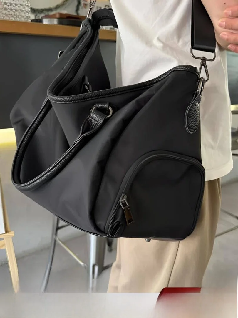  Soft Commuter Shoulder Bag Crossbody Travel Sport Fitness Bag Unisex Handbag Oxford Cloth Material No Pull Rod