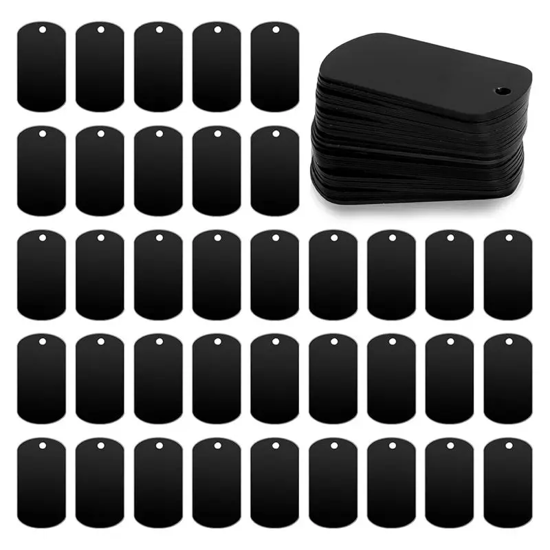 

A80I 50 Pack Metal Stamping Blanks Black Metal Tags For Stamping, Engraving Blank Tags Engraving Blank Tags Signs Aluminum