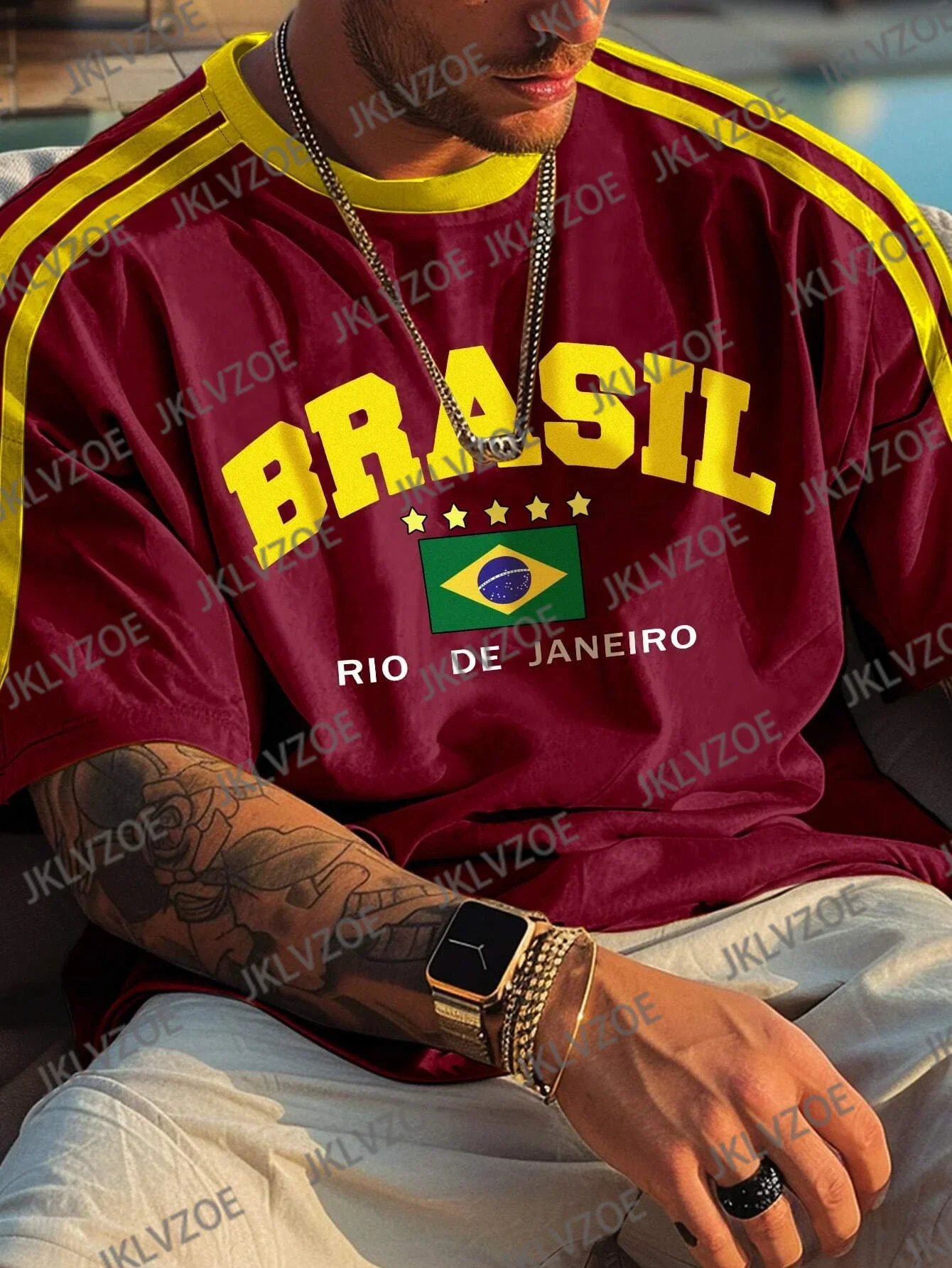 Brasil Flag 3D Tshirt Men's Sport Casual Tee Outdoor Sportswear Summer Breath Motorcycle T-shirt Casual Short Sleeve Streetwear image 2