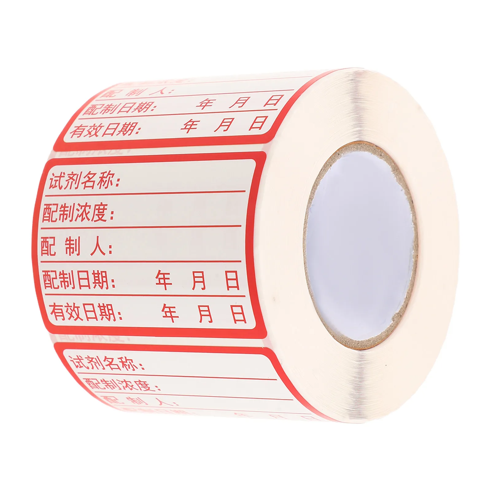 500Pcs Self Adhesive Chemical Labels Waterproof Tear-Resistant Laboratory Reagent Stickers Red Color Coding Preprinted Expiry