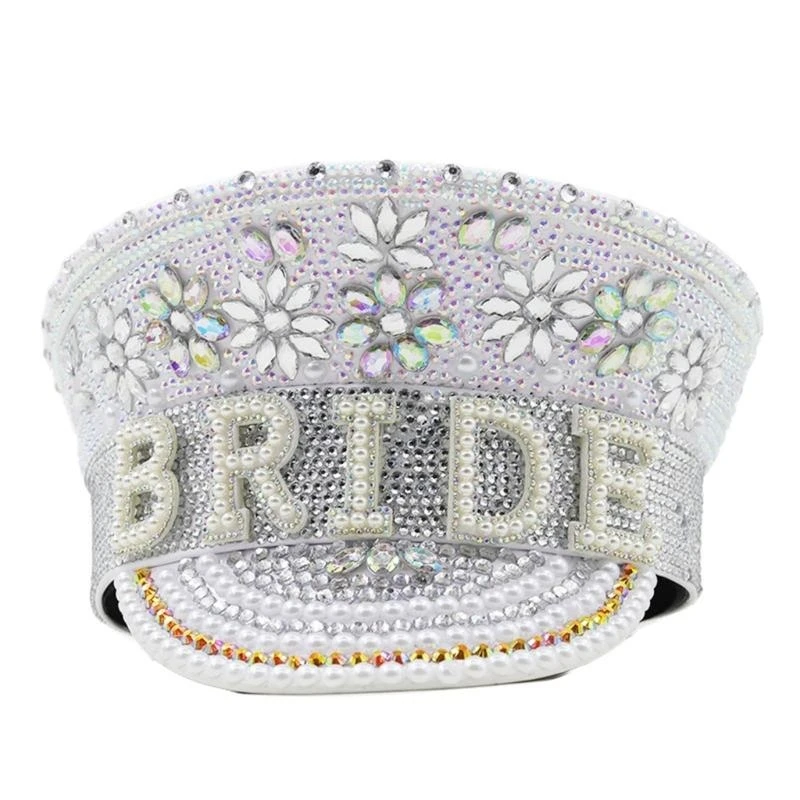 49MF Bachelorette Party Decorations Glittering Rhinestones Bridal Hat Unique Gift