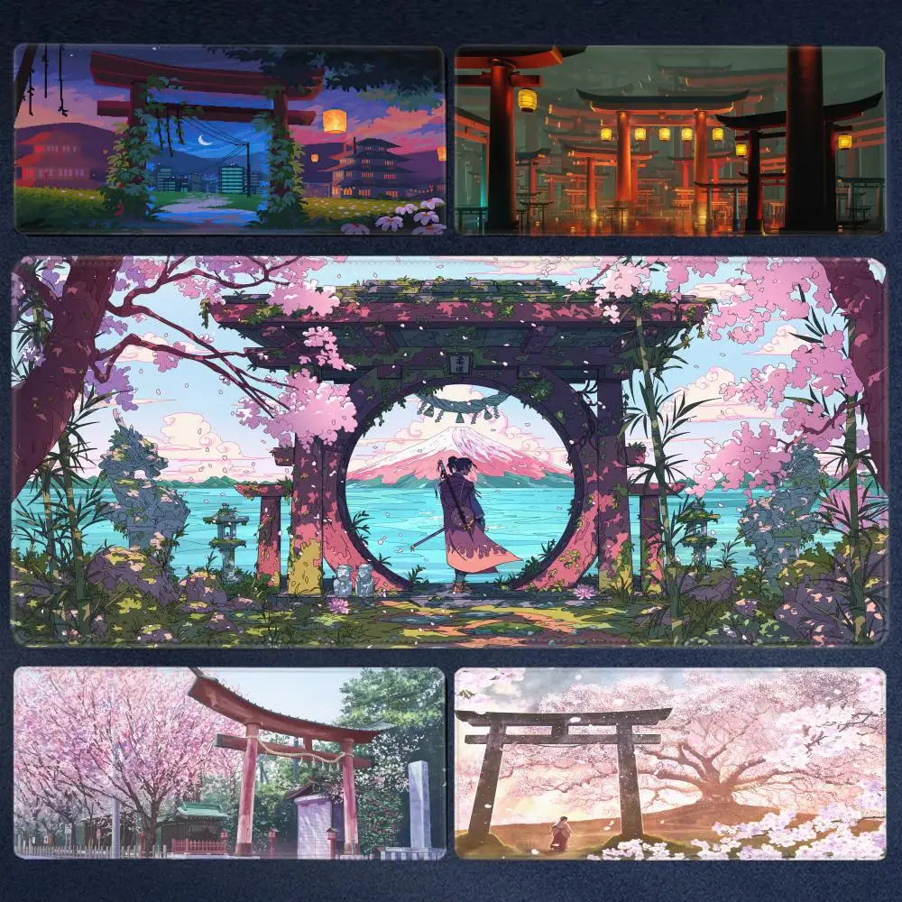 

Large Torii Mouse Mat Gaming Mousepad Big Gamer Mousepads Japanese Deskmat Rubber Keyboard Mats Desk Pad Art Mouse Pads 900x400