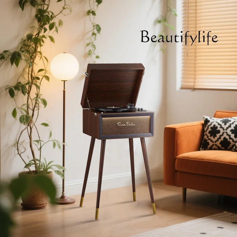 Retro phonograph floor-to-ceiling vertical integrated multi-functional vinyl record player Nordic home ornament Bluetooth speake