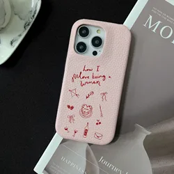 Personalised inevitable Initial kafr letters name Leather Case for iphone 11 12 14 13 15 Pro Max 16 14Plus Luxury Hard Covers