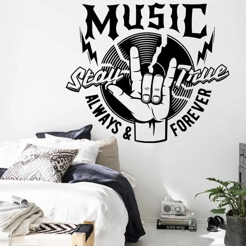 Music Wall Stickers Modern Bar Rock Drumming Rap Art Studio Video Live Room Kids Room Decor Vinyl Wall Stickers Special Gifts 28