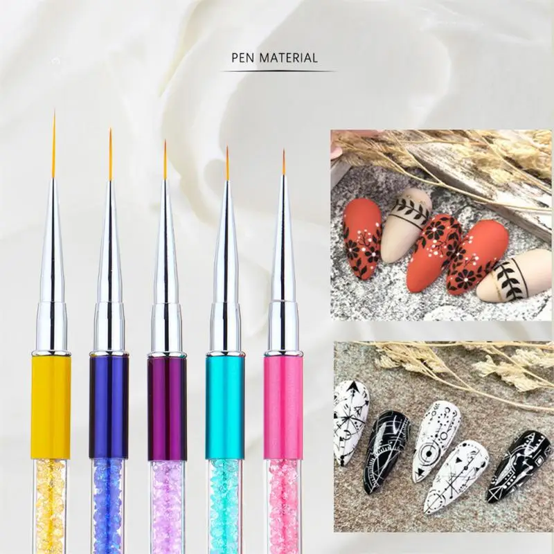 Nail Art Brush Design Tip Painting Drawing Carving Dotting Pen FlatFan Liner Acrylic Gel UV Polish Manicure Tools