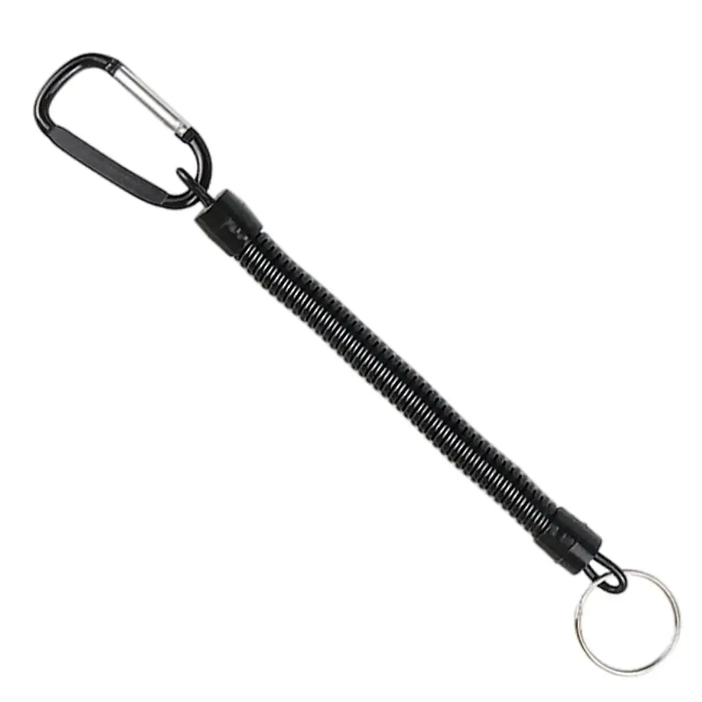 Multifunctional Coil Lanyard Fishing Rope PU Cord Compact Tool Tether for Fishing Hook Mat Protection